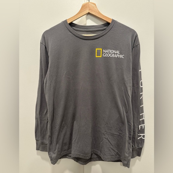 National Geographic Gray Cotton Blend Shirt - Picture 1 of 11